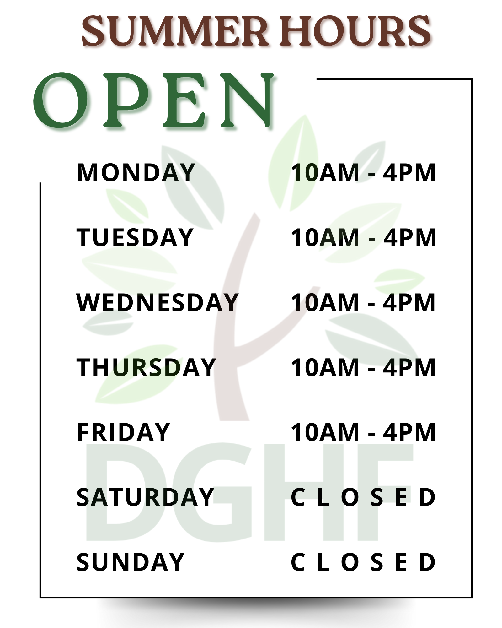 Gift Shop Hours Gift Shop Hours